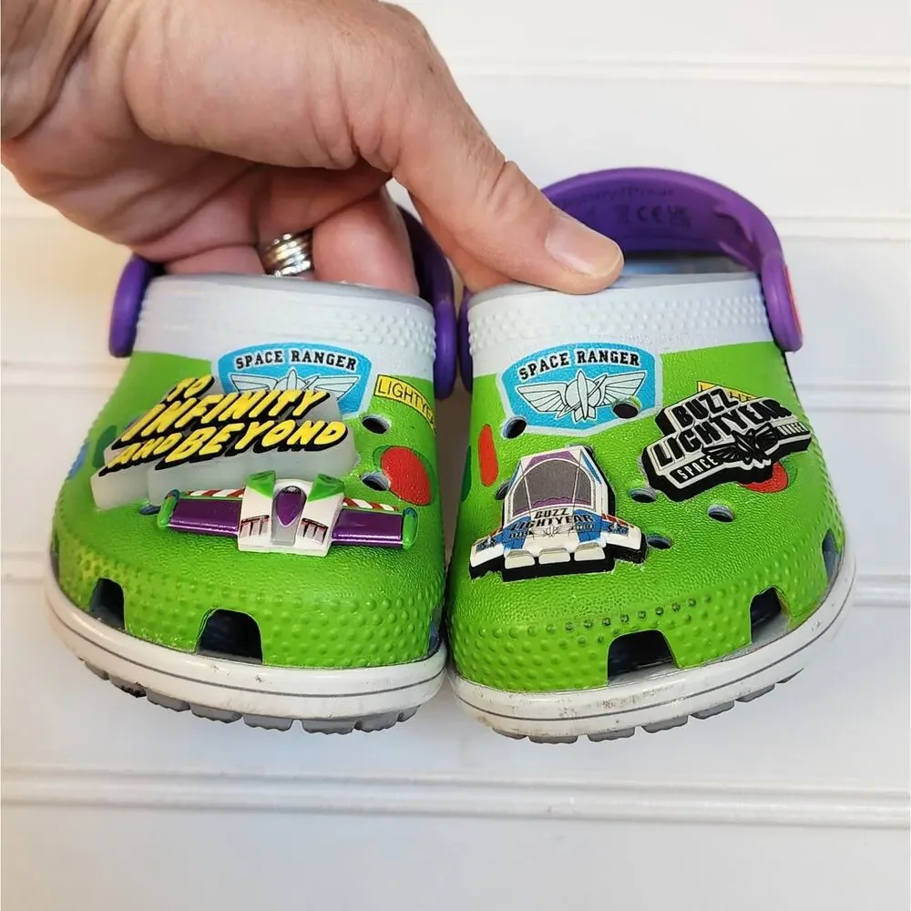 Crocs Toddler Disney Pixar Toy Story Buzz Lightyear Clogs Size 6 Green & Gray
